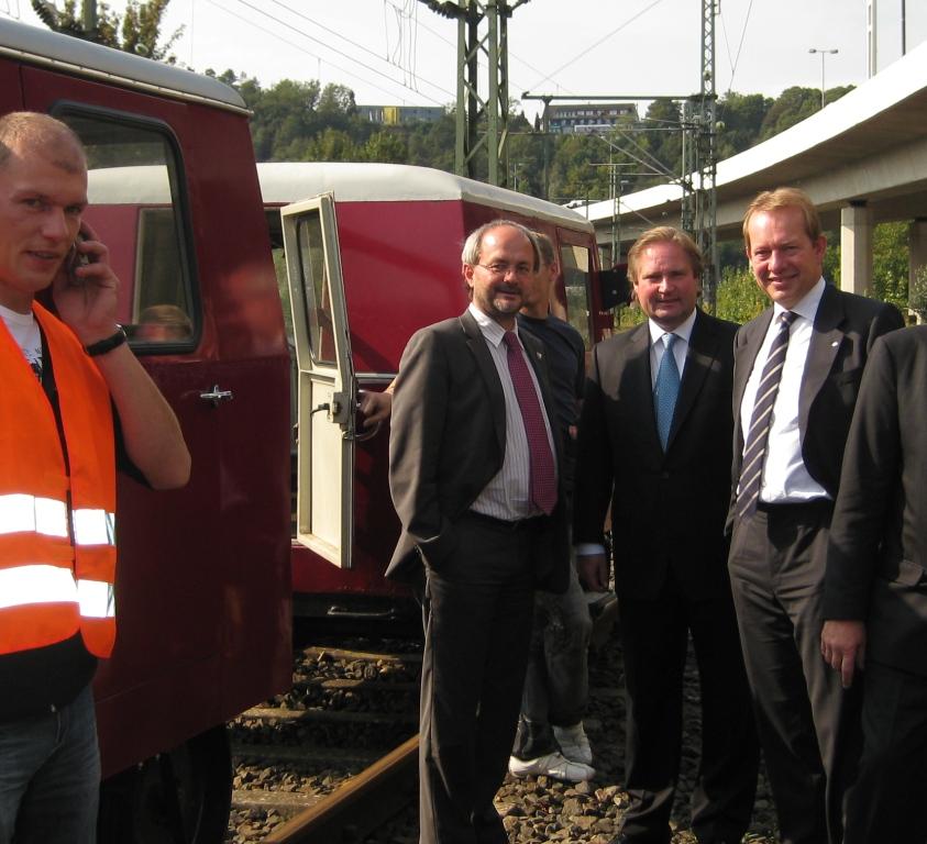 Mit einer Draisine zum ersten Spatenstich am Ringlockschuppen